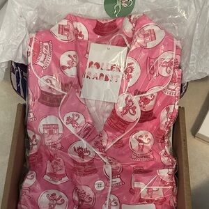 Roller Rabbit Pink and White snow globe shorts and short sleeve pjs